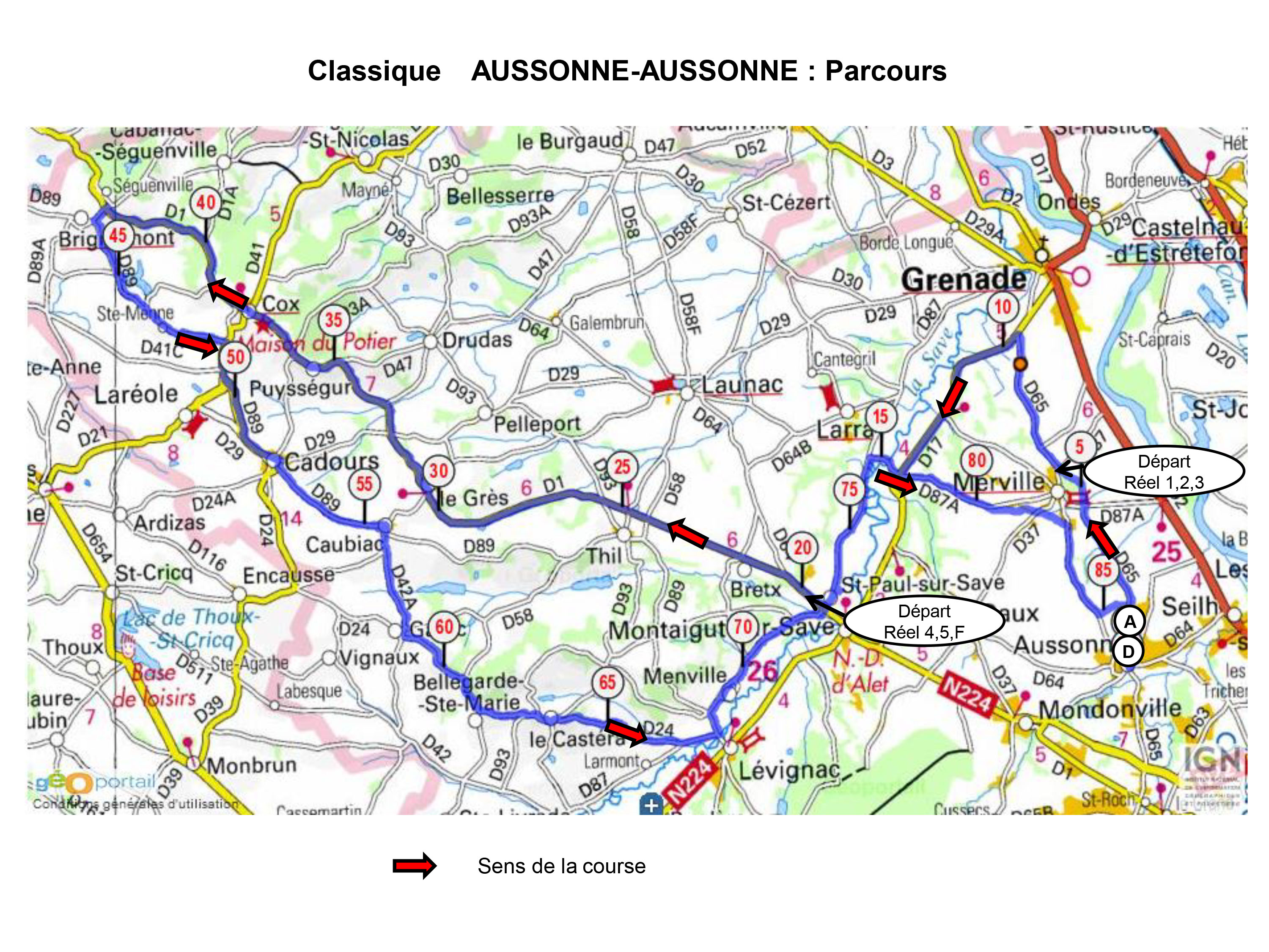 Aussonne Aussonne parcours 2023